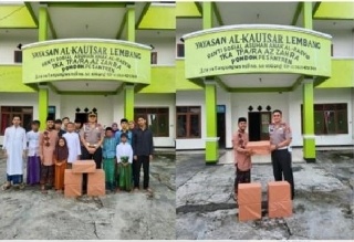 Berbagi Kasih, Serdik Sespimen Angkatan ke 62 Bagikan Sembako Warga Panti