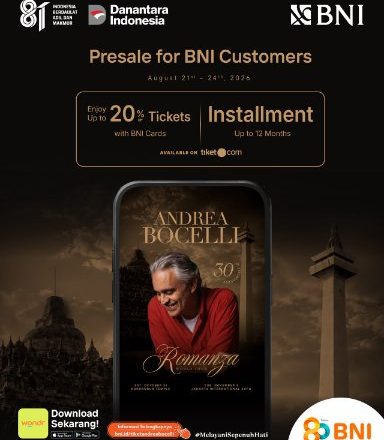 Nonton Andrea Bocelli Lebih Hemat, BNI Tawarkan Diskon Tiket hingga 20 Persen